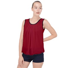 Just Red - Bubble Hem Chiffon Tank Top by FashionLane