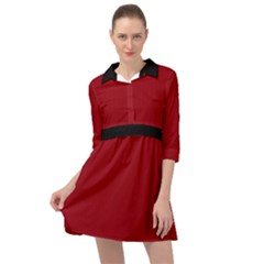 Just Red - Mini Skater Shirt Dress by FashionLane