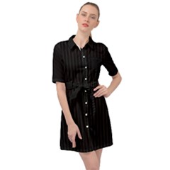 Just Black - Belted Shirt Dress by FashionLane