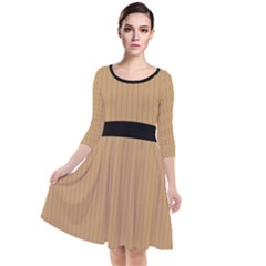 Pale Brown - Quarter Sleeve Waist Band Dress by FashionLane