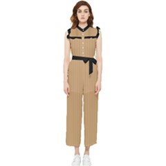 Pale Brown - Women s Frill Top Jumpsuit by FashionLane