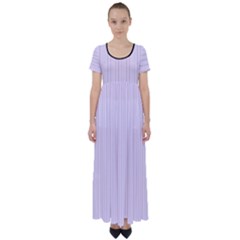 Pale Purple - High Waist Short Sleeve Maxi Dress by FashionLane