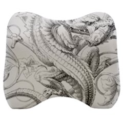 Dragon Lizard Vector Monster Velour Head Support Cushion by HermanTelo