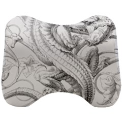 Dragon Lizard Vector Monster Head Support Cushion by HermanTelo