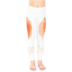 Orange Fruit Watercolor Painted Kids  Leggings by Mariart