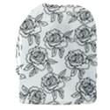 Line Art Black And White Rose Drawstring Pouch (3XL) View2