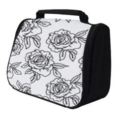 Line Art Black And White Rose Full Print Travel Pouch (small) by MintanArt