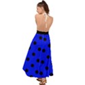 Large Black Polka Dots On Just Blue - Backless Maxi Beach Dress View2