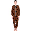 Large Black Polka Dots On Caramel Cafe Brown - OnePiece Jumpsuit (Ladies)  View1