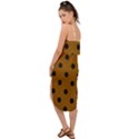 Large Black Polka Dots On Just Brown - Waist Tie Cover Up Chiffon Dress View2