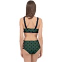 Large Black Polka Dots On Eden Green - Cage Up Bikini Set View2