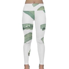 Palm Leaves Lightweight Velour Classic Yoga Leggings by goljakoff