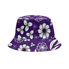 Floral Blue Pattern Bucket Hat by MintanArt