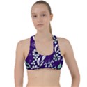 Floral blue pattern  Criss Cross Racerback Sports Bra View1