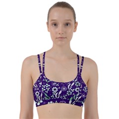 Floral Blue Pattern  Line Them Up Sports Bra by MintanArt