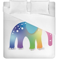 Illustrations Elephant Colorful Pachyderm Duvet Cover Double Side (king Size) by HermanTelo