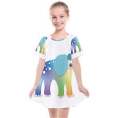 Illustrations Elephant Colorful Pachyderm Kids  Smock Dress by HermanTelo