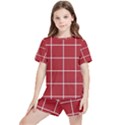 Red plaid Kids  Tee and Sports Shorts Set View1