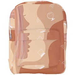 Online Woman Beauty Brown Full Print Backpack by Mariart