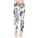 Black And White Graffiti Abstract Collage Kids  Leggings View2