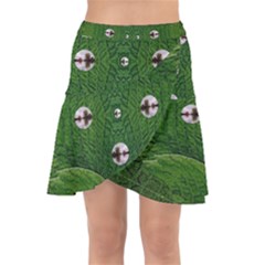 One Island In A Safe Environment Of Eternity Green Wrap Front Skirt by pepitasart