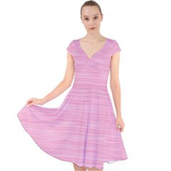 Pink Knitting Cap Sleeve Front Wrap Midi Dress by goljakoff