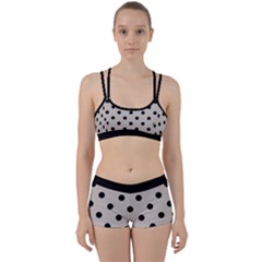 Large Black Polka Dots On Pale Grey - Perfect Fit Gym Set by FashionLane