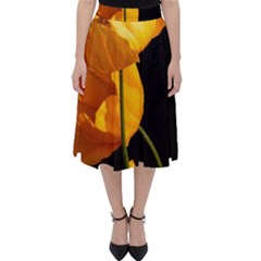 Yellow Poppies Classic Midi Skirt by Audy