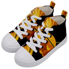 Yellow Poppies Kids  Mid-top Canvas Sneakers by Audy