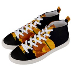 Yellow Poppies Men s Mid-top Canvas Sneakers by Audy