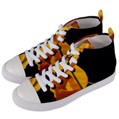 Yellow Poppies Women s Mid-top Canvas Sneakers by Audy