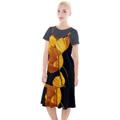 Yellow Poppies Camis Fishtail Dress by Audy