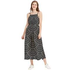 Black Sashiko Ornament Boho Sleeveless Summer Dress by goljakoff