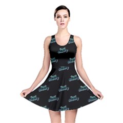 Just Beauty Words Motif Print Pattern Reversible Skater Dress by dflcprintsclothing