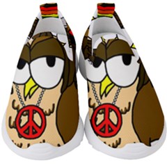  Rainbow Stoner Owl Kids  Slip On Sneakers by IIPhotographyAndDesigns