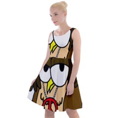  Rainbow Stoner Owl Knee Length Skater Dress by IIPhotographyAndDesigns