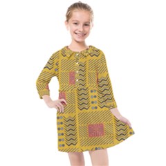 Digital Paper African Tribal Kids  Quarter Sleeve Shirt Dress by HermanTelo