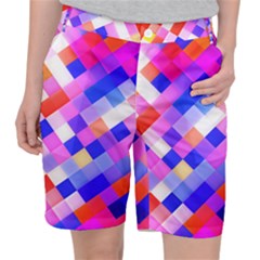 Squares Pattern Geometric Seamless Pocket Shorts by Dutashop