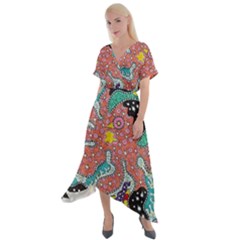 Supersonic Spaceopus Cross Front Sharkbite Hem Maxi Dress by chellerayartisans