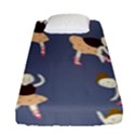 Cute  Pattern With  Dancing Ballerinas On The Blue Background Fitted Sheet (Single Size) View1