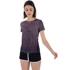 Leather Snakeskin Design Back Circle Cutout Sports Tee by ArtsyWishy