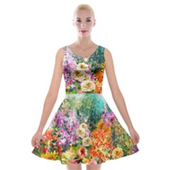 Forest Flowers  Velvet Skater Dress by ArtsyWishy