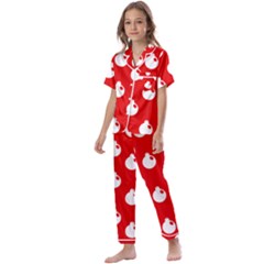 Christmas 007 Large Kids  Satin Short Sleeve Pajamas Set by MooMoosMumma