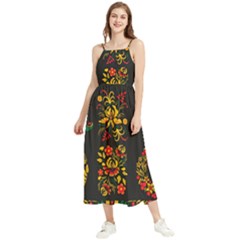 Russian Khokhloma Boho Sleeveless Summer Dress by goljakoff