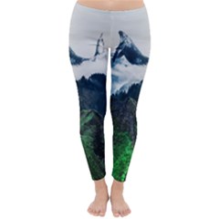 Blue Whales Dream Classic Winter Leggings by goljakoff