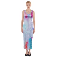 Rainbow Paint Fitted Maxi Dress by goljakoff