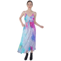 Rainbow Paint Tie Back Maxi Dress by goljakoff