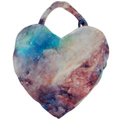 Galaxy Paint Giant Heart Shaped Tote by goljakoff