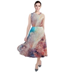 Galaxy Paint Round Neck Boho Dress by goljakoff