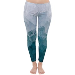 Blue Green Waves Classic Winter Leggings by goljakoff